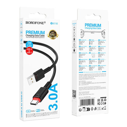 Kabel za podatke i punjenje USB-A - USB-C Borofone BX110 Beneficio, 18W, 1m, Crni