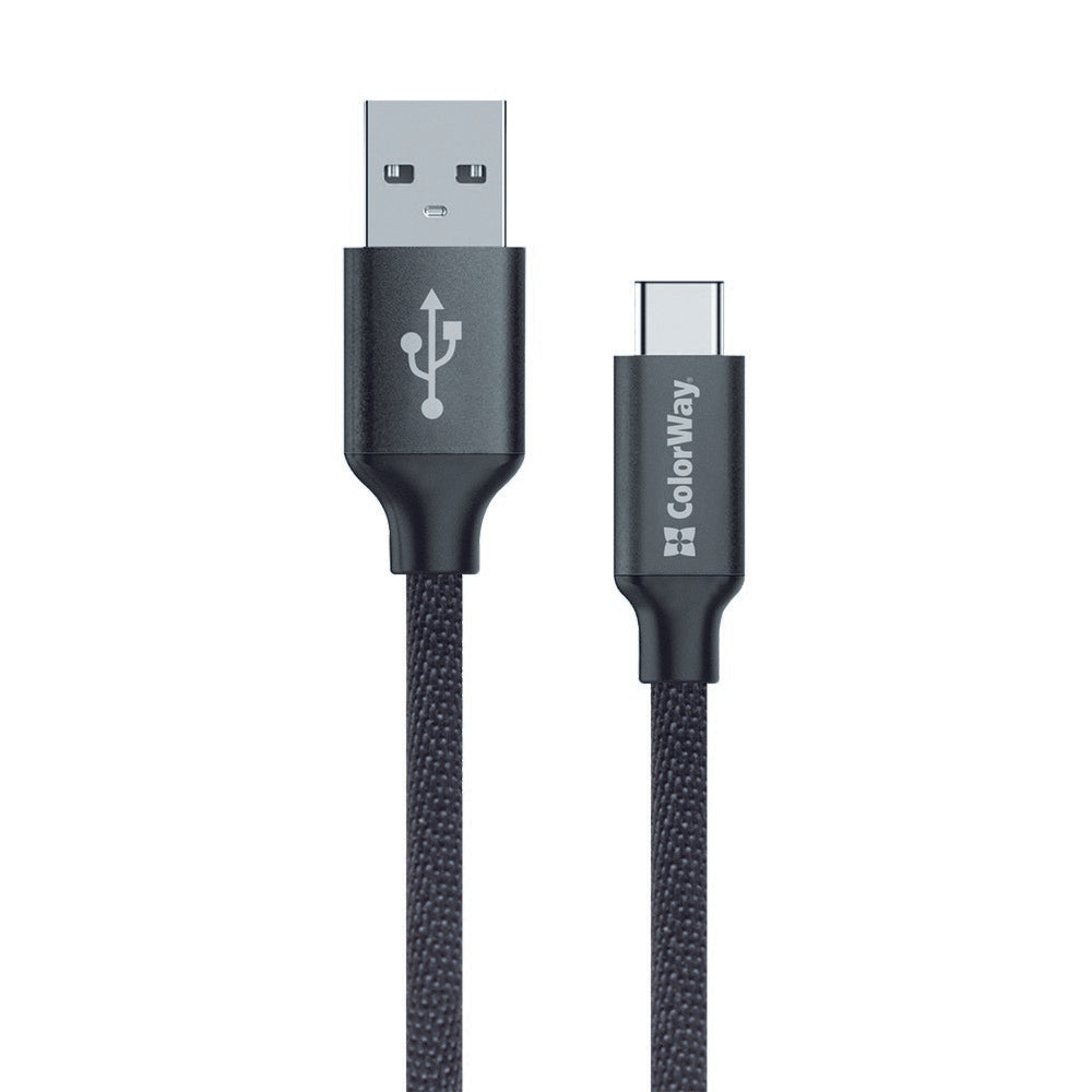 Podatkovni i punjački kabel USB-A - USB-C ColorWay CW-CBUC003, 18W, 1m, Crni