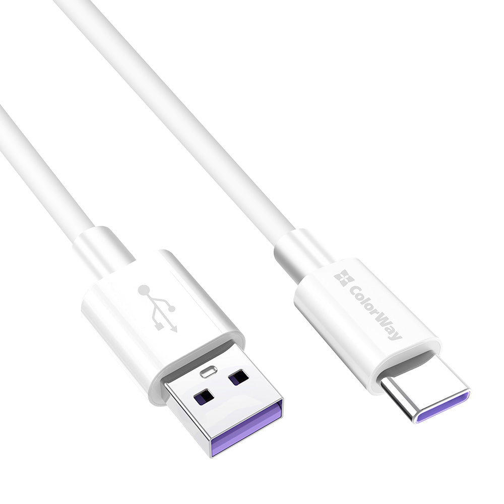 Kabel za podatke i punjenje USB-A - USB-C ColorWay CW-CBUC019, 18W, 1m, Bijeli