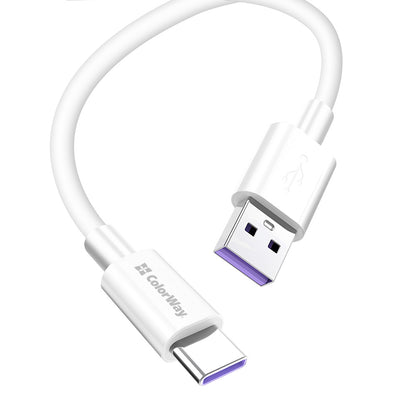 Kabel za podatke i punjenje USB-A - USB-C ColorWay CW-CBUC019, 18W, 1m, Bijeli