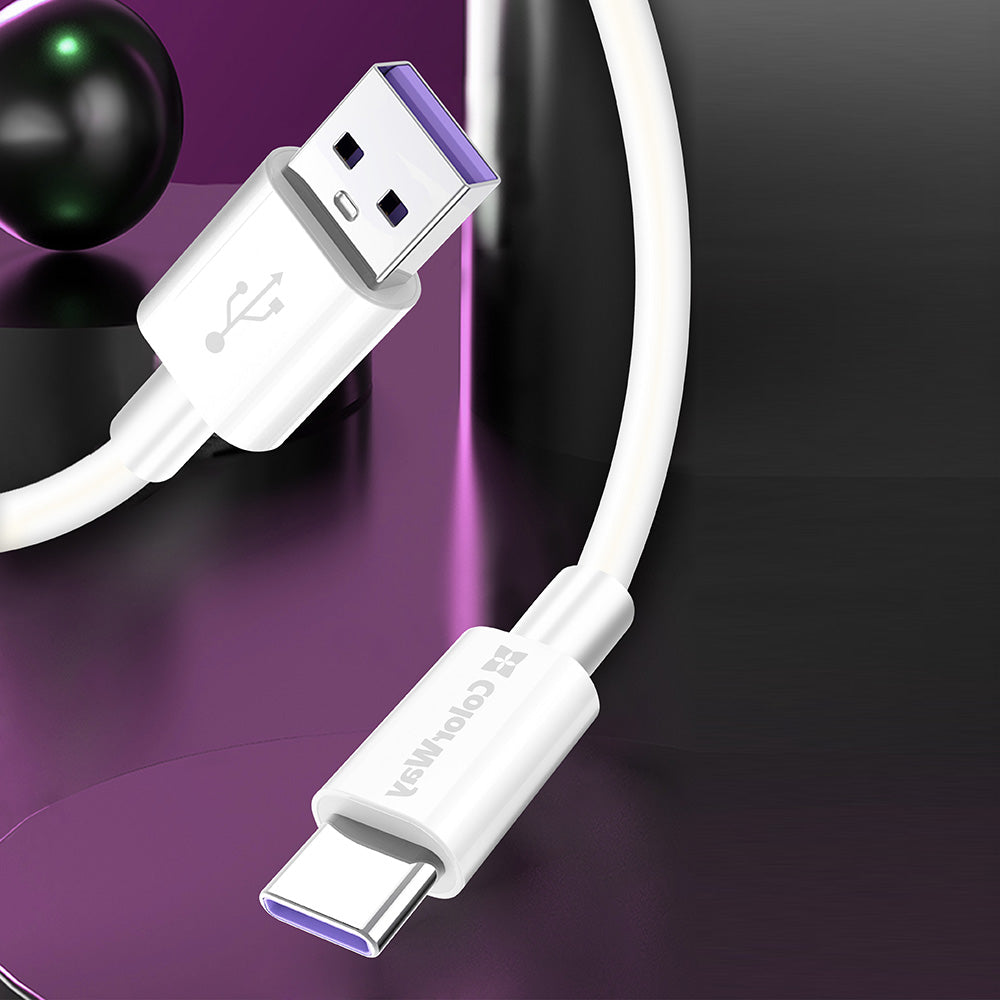 Kabel za podatke i punjenje USB-A - USB-C ColorWay CW-CBUC019, 18W, 1m, Bijeli