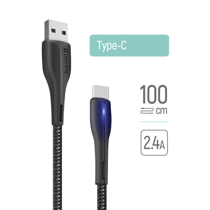Kabel za podatke i punjenje USB-A - USB-C ColorWay CW-CBUC034, 18W, 1m, Crni