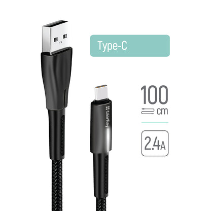 Kabel za podatke i punjenje USB-A - USB-C ColorWay CW-CBUC035, 18W, 1m, Crni