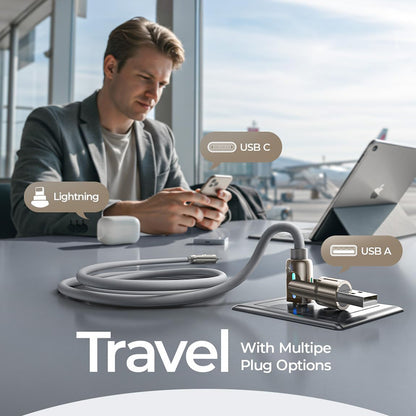 Kabel za podatke i punjenje USB-A / USB-C - Lightning / USB-C Lisen 4in1, 240W, 2m, Sivi YL0124110002