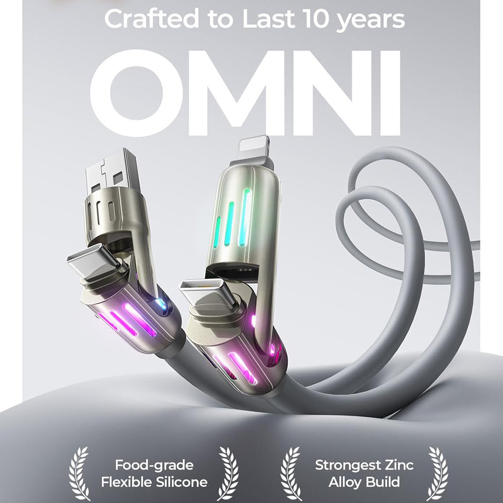 Kabel za podatke i punjenje USB-A / USB-C - Lightning / USB-C Lisen 4in1, 240W, 2m, Sivi YL0124110002