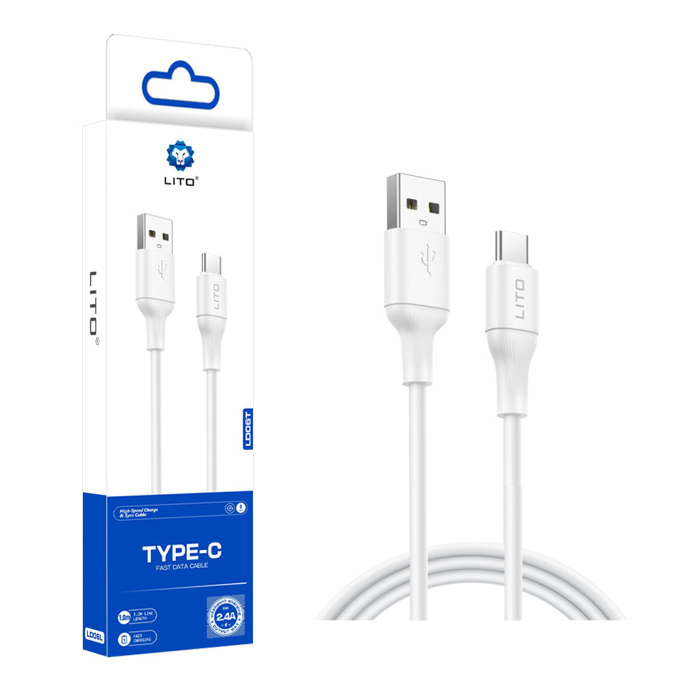 Kabel za podatke i punjenje USB-A - USB-C Lito LD06T, 18W, 1m, Bijeli