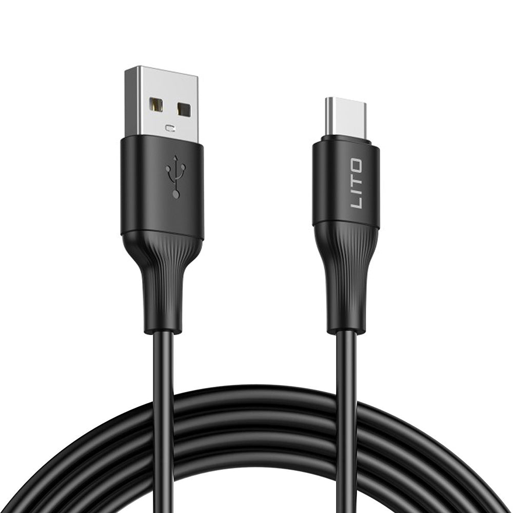 Kabel za podatke i punjenje USB-A - USB-C Lito LD06T, 18W, 1m, Crni