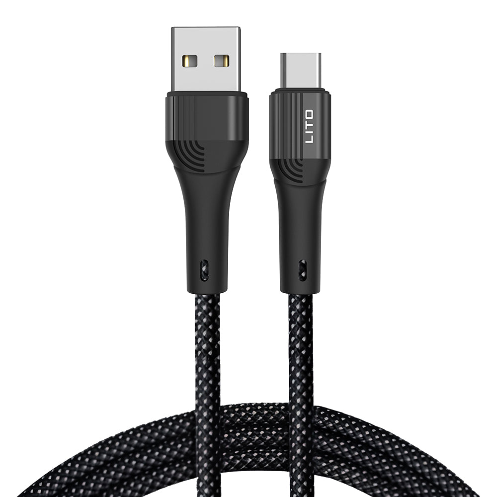 Kabel za podatke i punjenje USB-A - USB-C Lito LD14, 60W, 1m, Crni