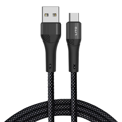 Kabel za podatke i punjenje USB-A - USB-C Lito LD14, 60W, 1m, Crni