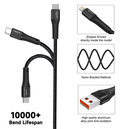 Kabel za podatke i punjenje USB-A - USB-C Lito LD14, 60W, 1m, Crni