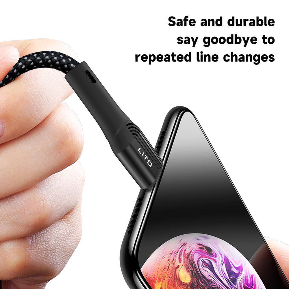 Kabel za podatke i punjenje USB-A - USB-C Lito LD14, 60W, 1m, Crni