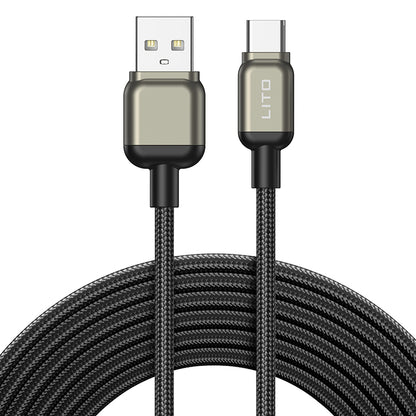 Kabel za podatke i punjenje USB-A - USB-C Lito LD17, 18W, 1m, Crni