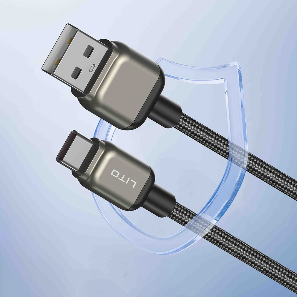 Kabel za podatke i punjenje USB-A - USB-C Lito LD17, 18W, 1m, Crni