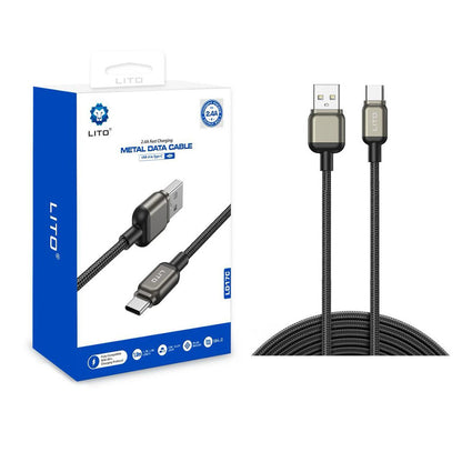 Kabel za podatke i punjenje USB-A - USB-C Lito LD17, 18W, 1m, Crni