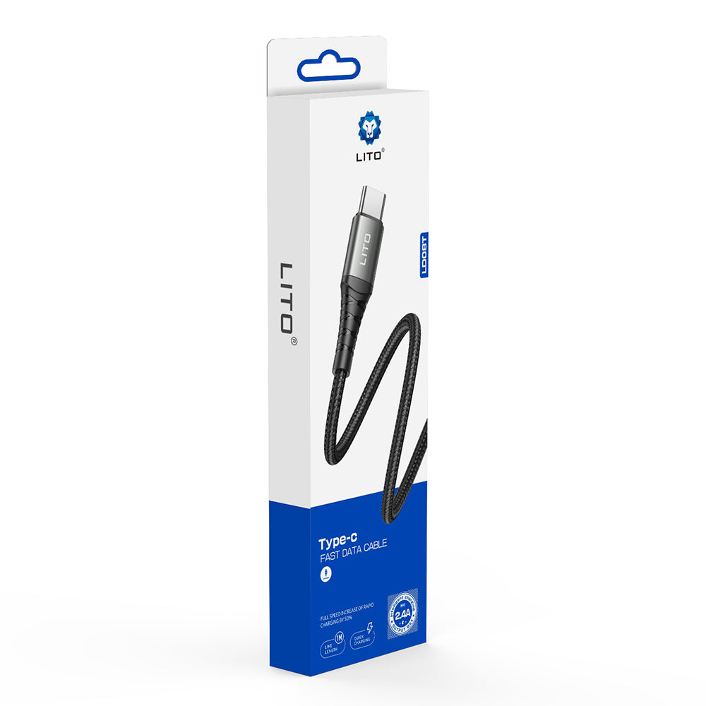 Kabel za podatke i punjenje USB-A - USB-C Lito LD22T, 18W, 2m, Crni
