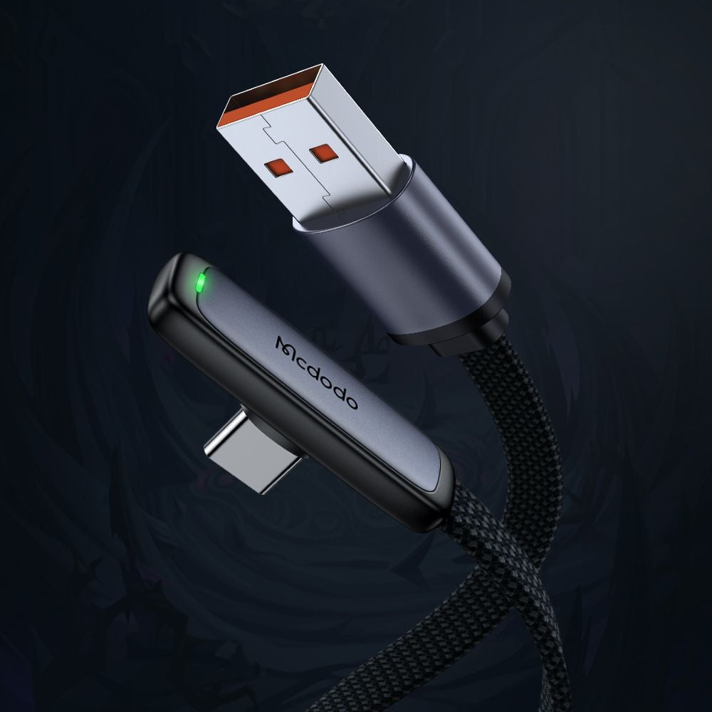 Kabel za podatke i punjenje USB-A - USB-C McDodo CA-3340 Angled, 100W, 1.2m, Crni