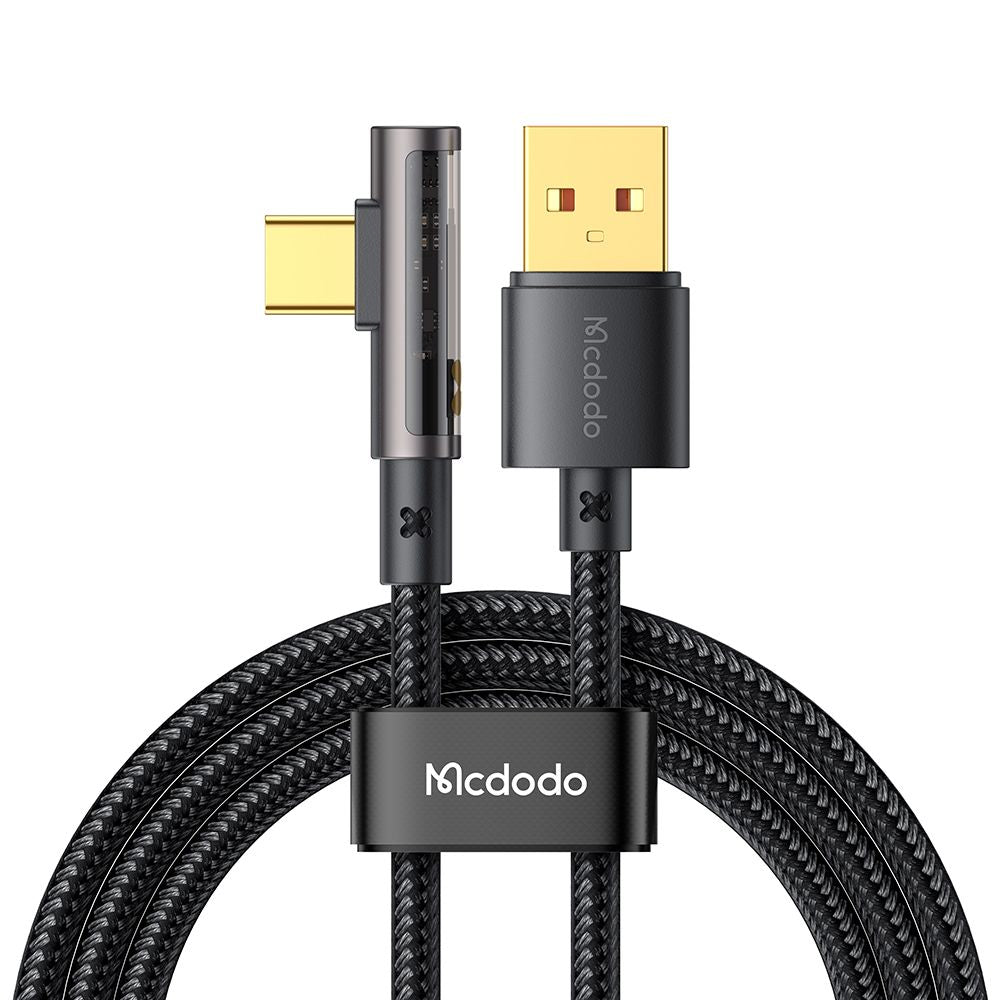 Kabel za podatke i punjenje USB-A - USB-C McDodo CA-3380 Angled, 100W, 1.2m, Crni
