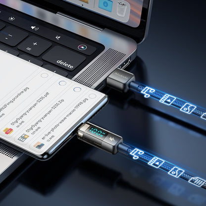 Kabel za podatke i punjenje USB-A - USB-C McDodo CA-3630 Display Auto Power Off, 66W, 1.2m, Crni