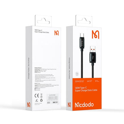 Kabel za podatke i punjenje USB-A - USB-C McDodo CA-4730, 120W, 1.5m, Crni