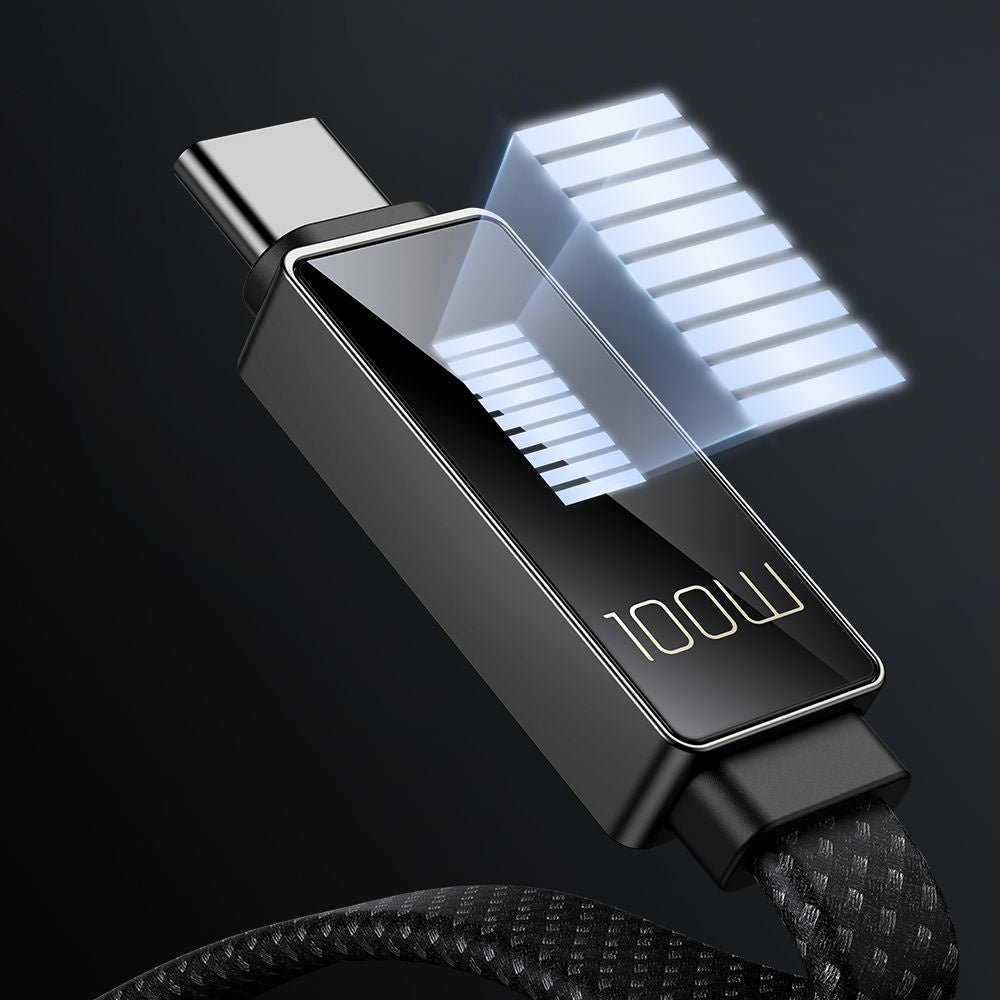 Kabel za podatke i punjenje USB-A - USB-C McDodo CA-4980 Rythm Display, 100W, 1.2m, Crni