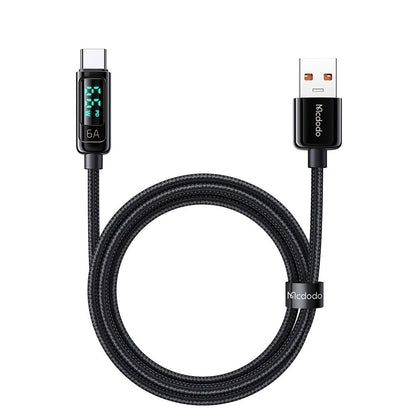 Kabel za podatke i punjenje USB-A - USB-C McDodo CA-8690 Display, 66W, 1.2m, Crni