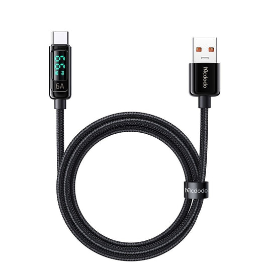 Kabel za podatke i punjenje USB-A - USB-C McDodo CA-8690 Display, 66W, 1.2m, Crni