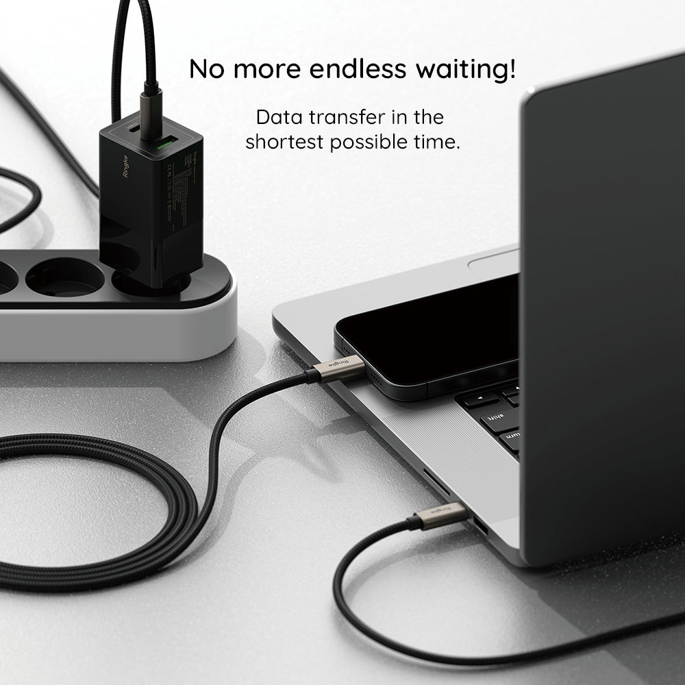 Kabel za podatke i punjenje USB-A - USB-C Ringke, 60W, 2m, Crni