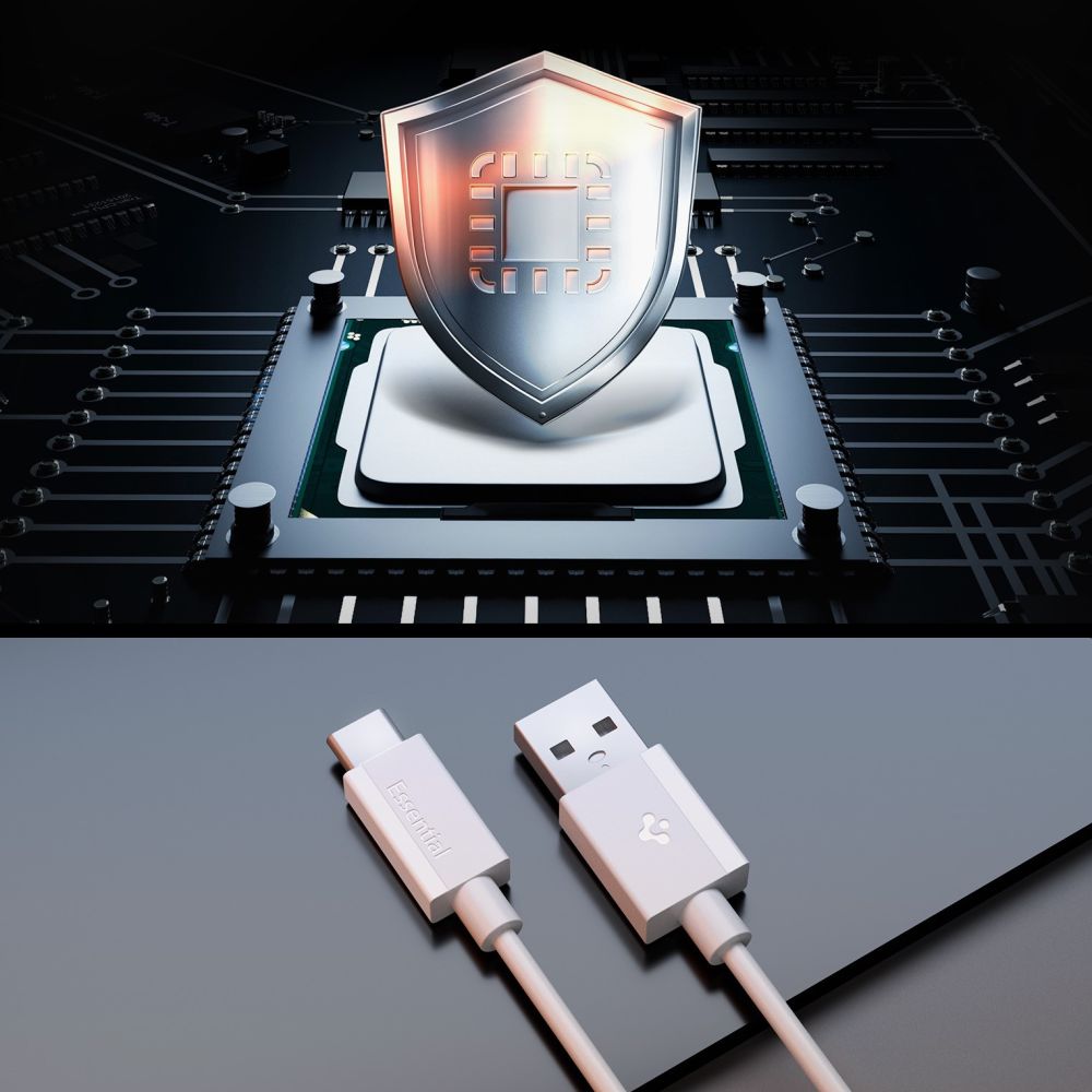 Kabel za podatke i punjenje USB-A - USB-C Spigen Essential, 60W, 1m, Bijeli