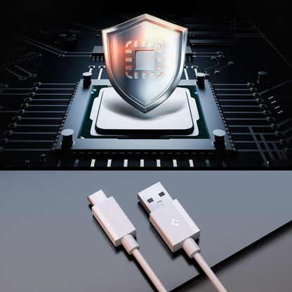 Kabel za podatke i punjenje USB-A - USB-C Spigen Essential, 60W, 1m, Bijeli