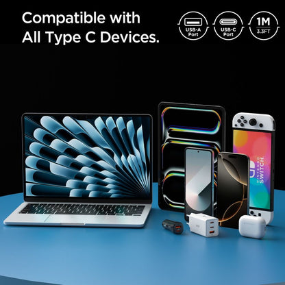 Kabel za podatke i punjenje USB-A - USB-C Spigen Essential, 60W, 1m, Bijeli