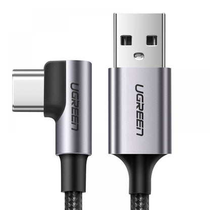 Kabel za podatke i punjenje USB-A - USB-C UGREEN US284 Angled, 18W, 0.5m, Sivi