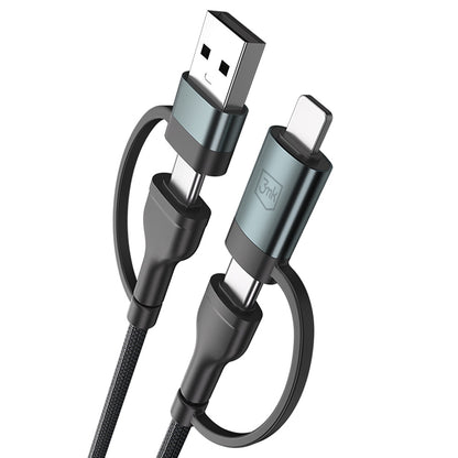 Kabel za podatke i punjenje USB-A / USB-C - USB-C / Lightning 3MK Hyper N, 60W, 1.2m, Crni