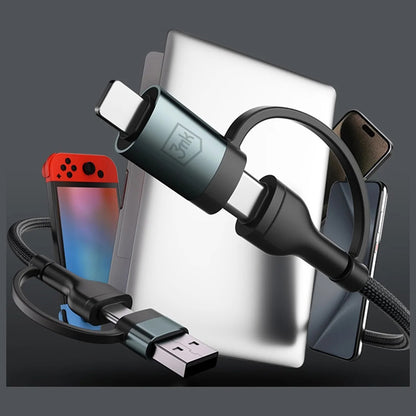 Kabel za podatke i punjenje USB-A / USB-C - USB-C / Lightning 3MK Hyper N, 60W, 1.2m, Crni