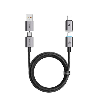 Kabel za prijenos podataka i punjenje USB-A / USB-C - USB-C / Lightning McDodo CA-6560, 60W, 1.2m, Crna