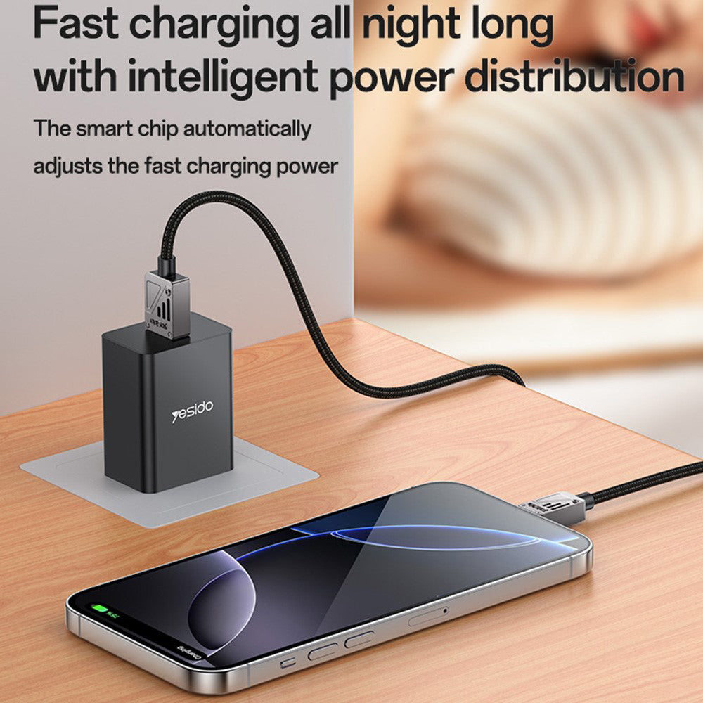 Kabel za podatke i punjenje USB-A - USB-C Yesido CA135C, 18W, 1.2m, Crni