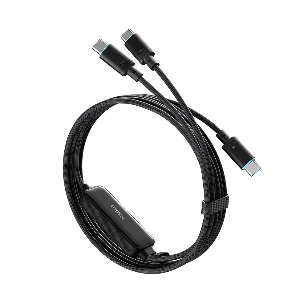 USB-C kabel za prijenos podataka i punjenje - 2 x USB-C Cuktech C2C615, 140W, 1.5m, Crni CKC2C615GLBK