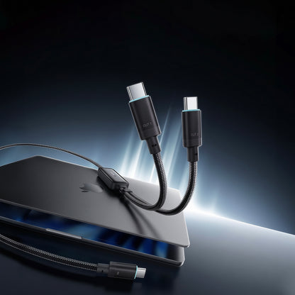 USB-C kabel za prijenos podataka i punjenje - 2 x USB-C Cuktech C2C615, 140W, 1.5m, Crni CKC2C615GLBK