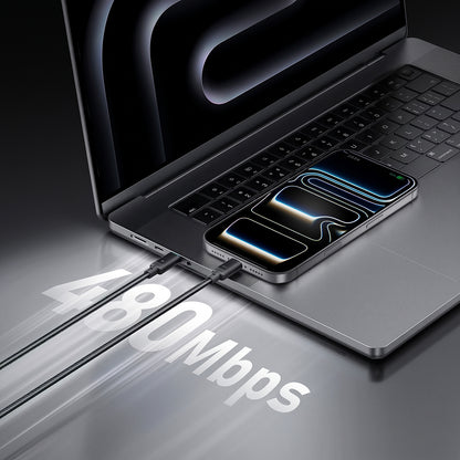 USB-C kabel za prijenos podataka i punjenje - 2 x USB-C Cuktech C2C615, 140W, 1.5m, Crni CKC2C615GLBK