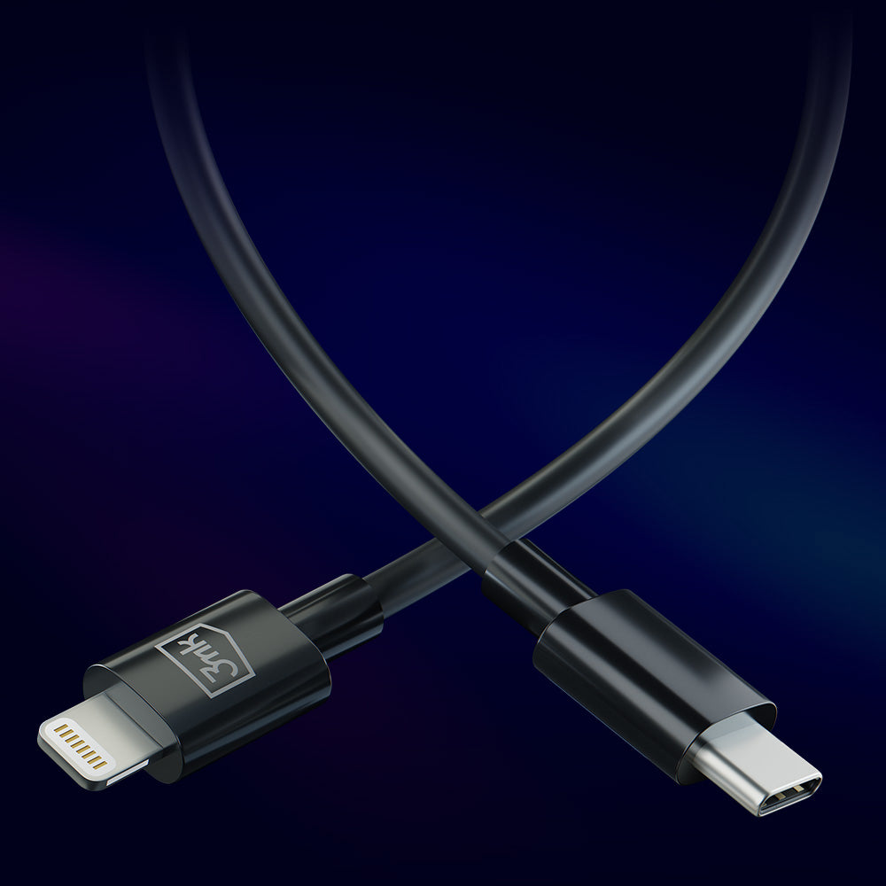 USB-C kabel za prijenos podataka i punjenje - Lightning 3MK Hyper, 20W, 1.2m, Bijeli