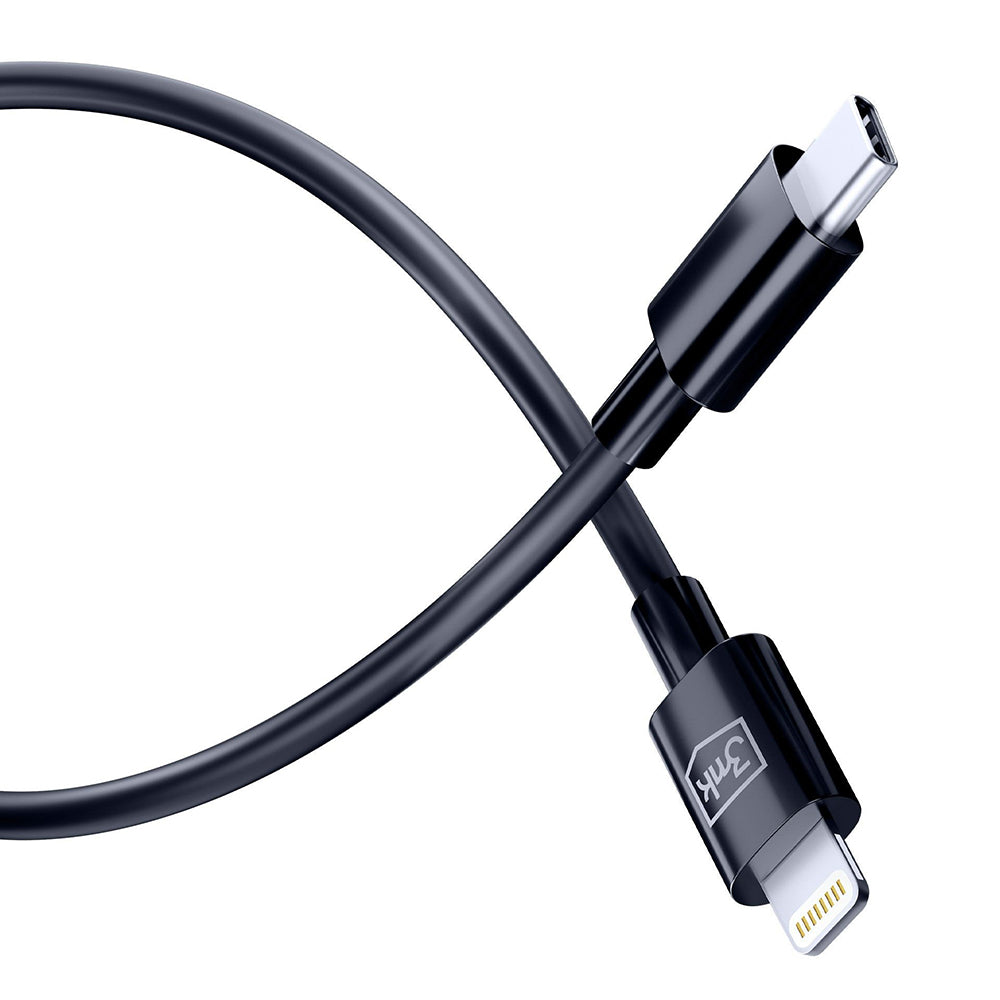 USB-C kabel za prijenos podataka i punjenje - Lightning 3MK Hyper, 20W, 1.2m, Bijeli