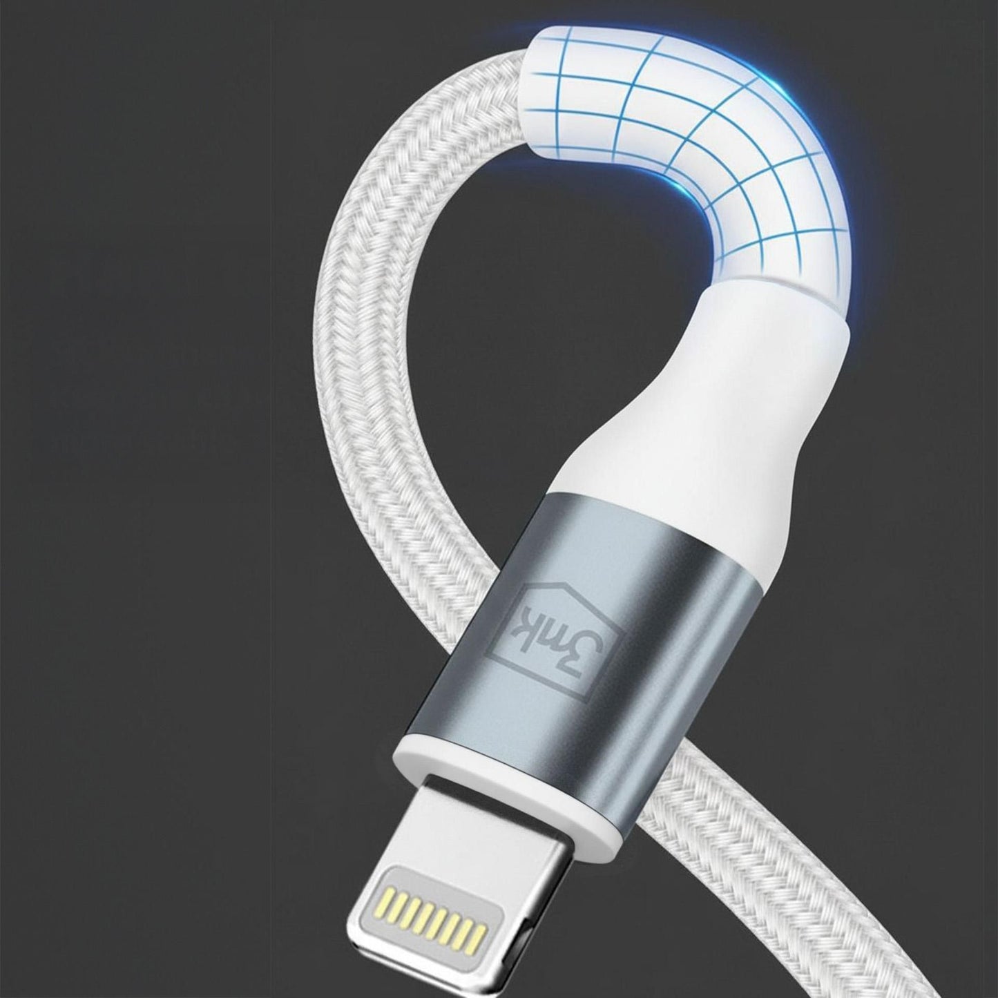 USB-C kabel za prijenos podataka i punjenje - Lightning 3MK Hyper N, 27W, 1m, Bijela