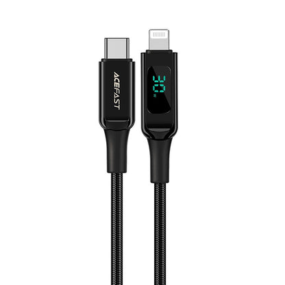 Kabel za prijenos podataka i punjenje USB-C - Lightning Acefast C6-01 Display, 20W, 1.2m, Crni