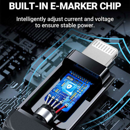 Kabel za prijenos podataka i punjenje USB-C - Lightning Acefast C6-01 Display, 20W, 1.2m, Crni