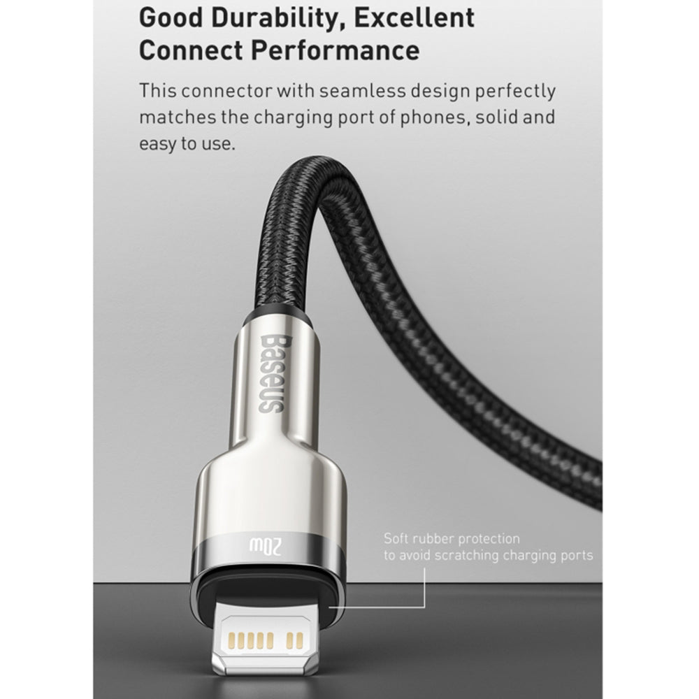 Kabel za podatke i punjenje USB-C - Lightning Baseus Cafule Metal, 20W, 1m, Zelen CATLJK-A06