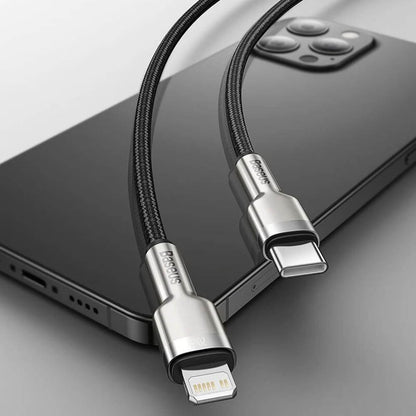 Kabel za podatke i punjenje USB-C - Lightning Baseus Cafule Metal, 20W, 1m, Zelen CATLJK-A06