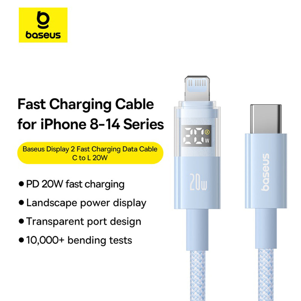 Kabel za podatke i punjenje USB-C - Lightning Baseus Display 2, 20W, 2m, Plavi P10382703311-01