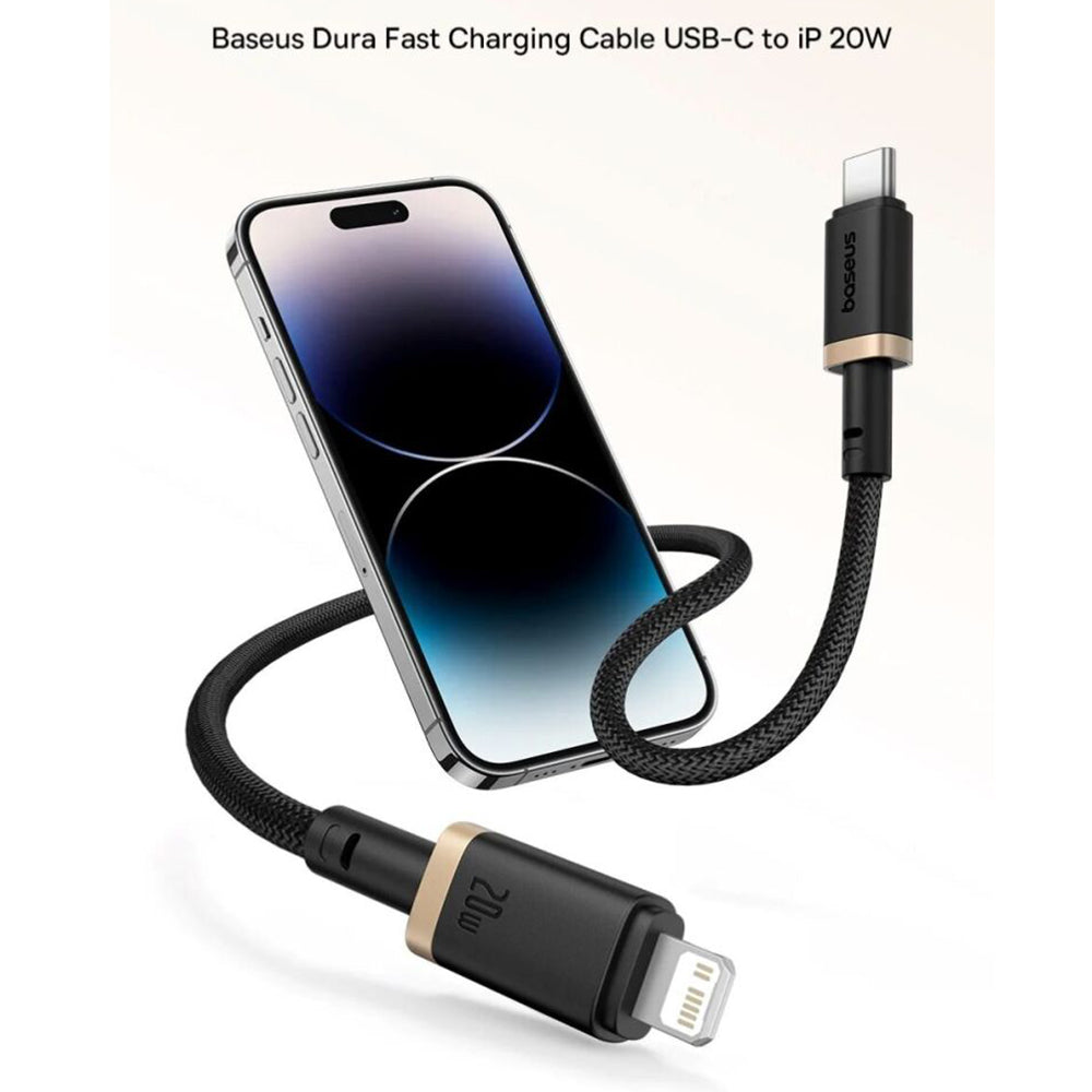 Kabel za prijenos podataka i punjenje USB-C - Lightning Baseus Dura Series, 20W, 1m, Zlatno Crni P10377800U01-03