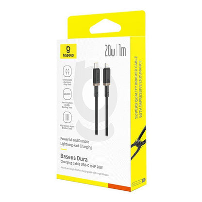 Kabel za prijenos podataka i punjenje USB-C - Lightning Baseus Dura Series, 20W, 1m, Zlatno Crni P10377800U01-03