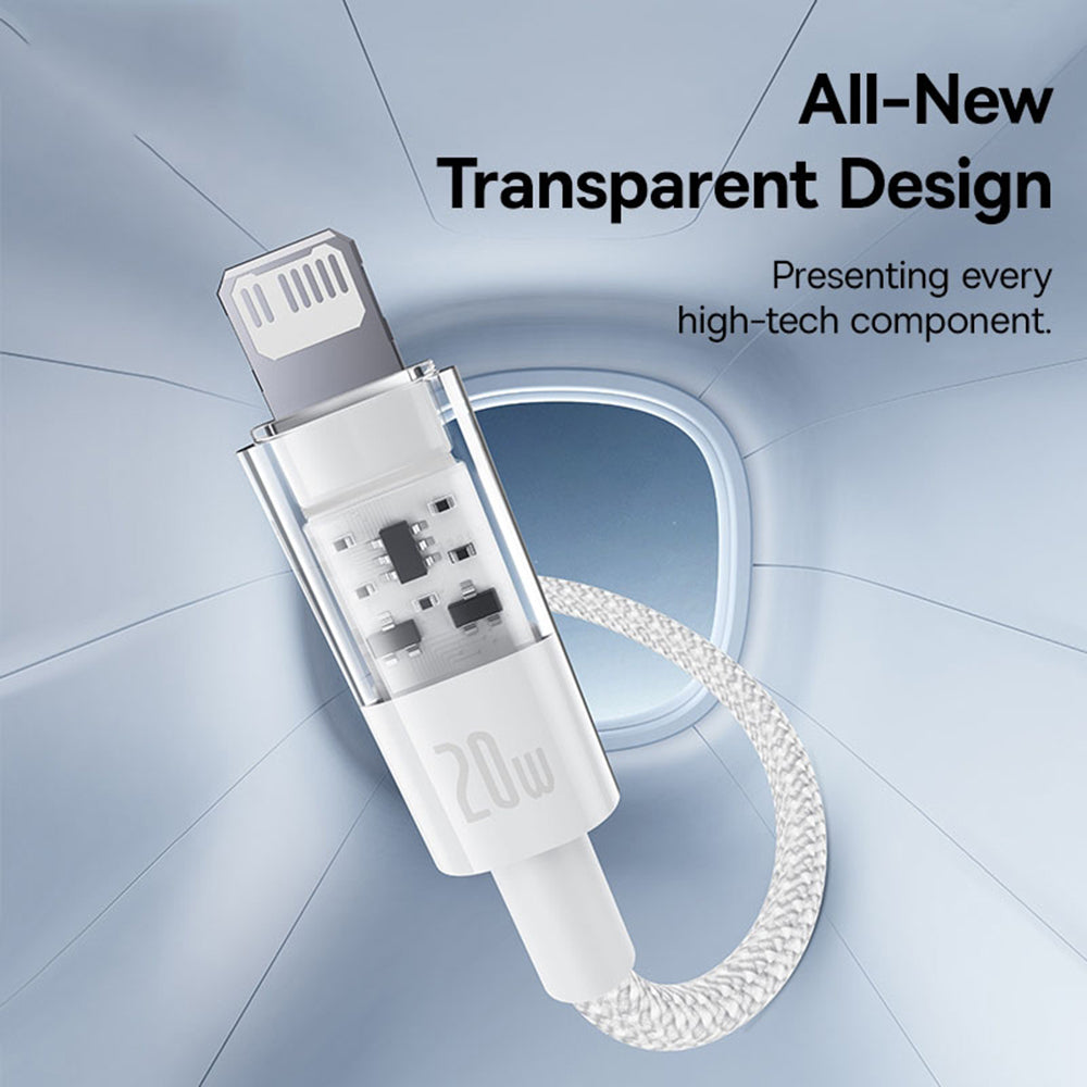 Kabel za prijenos podataka i punjenje USB-C - Lightning Baseus Gem, 20W, 2m, Bijeli P10373001211-01
