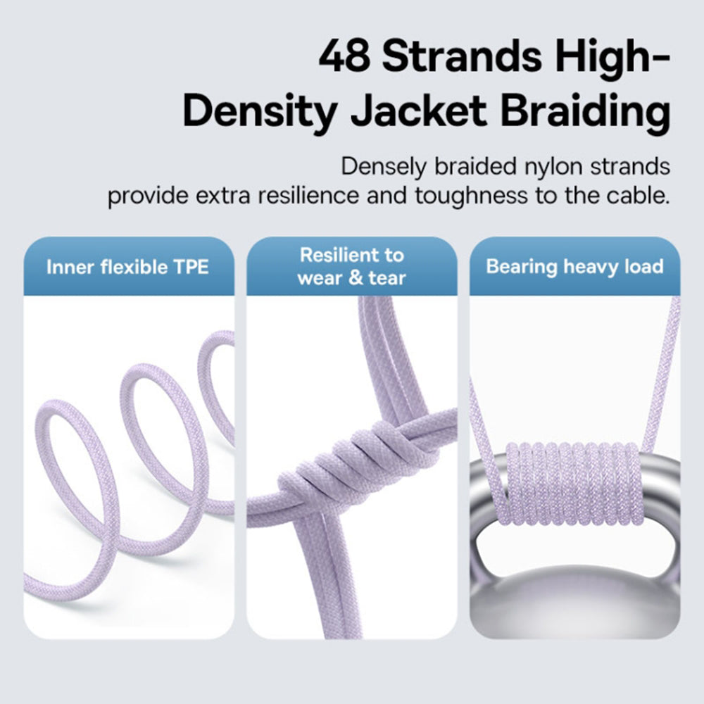 Kabel za prijenos podataka i punjenje USB-C - Lightning Baseus Gem, 20W, 2m, Ljubičasti P10373001511-01